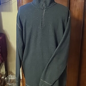 Redhead men's mock turtleneck 1/4 zip thermal. Sz 2XL. (#567) green/black.